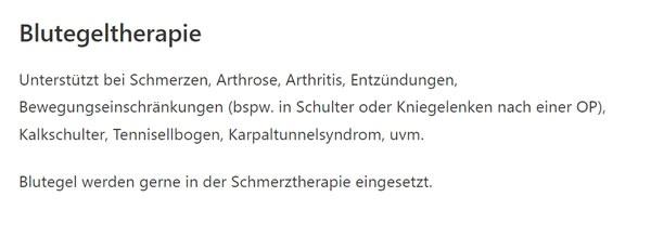Blutegeltherapie für  Kirchberg (Murr)
